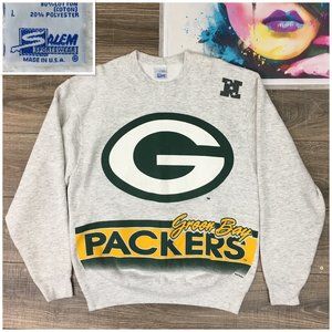 Vintage 90s Salem Sportswear Crewneck Sweatshirt Mens Size L Green Bay Packers